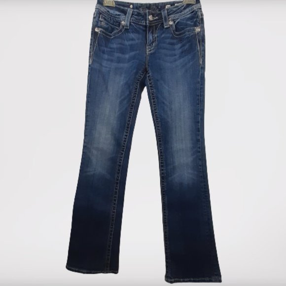 MISS ME JEANS WOMENS JP5117B6 BOOT CUT SIZE 28 BLUE - Picture 3 of 10